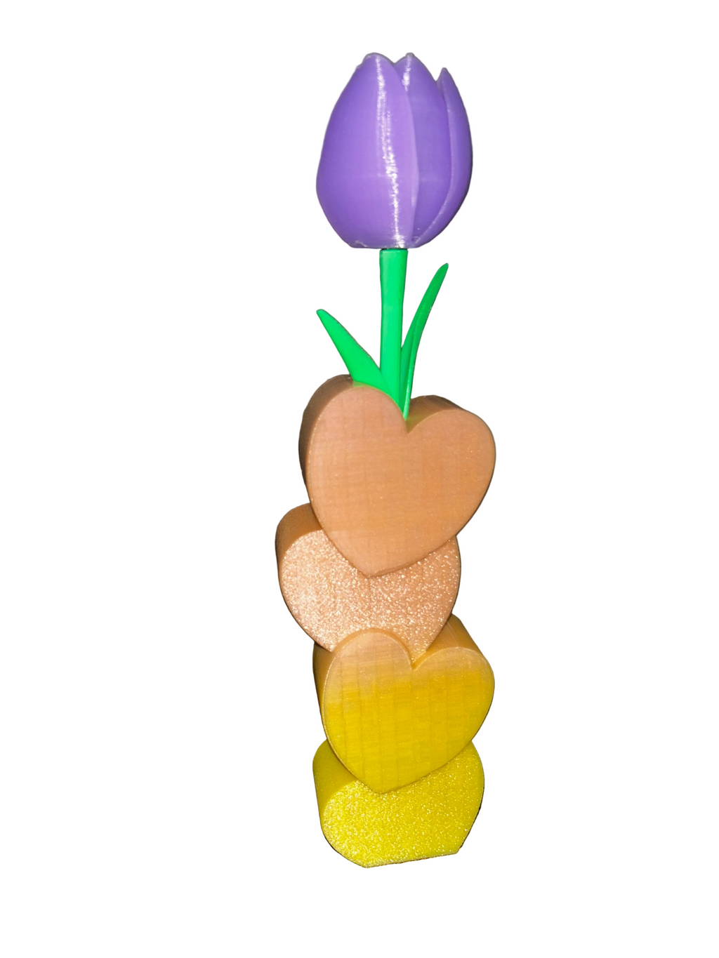 Heart vase tulip set