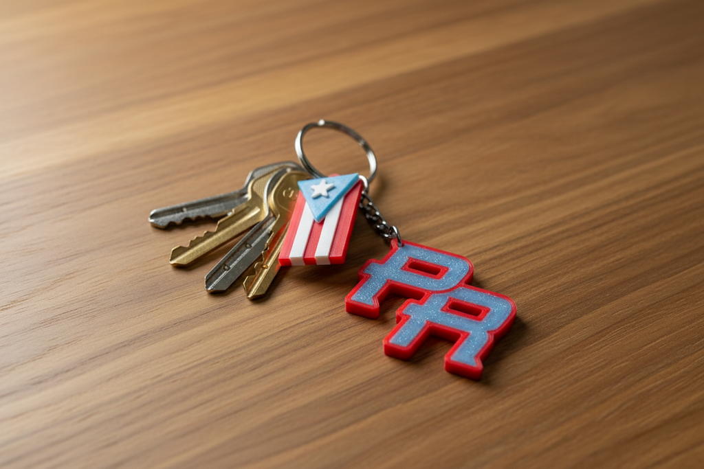 Boricua PR Flag Keychain