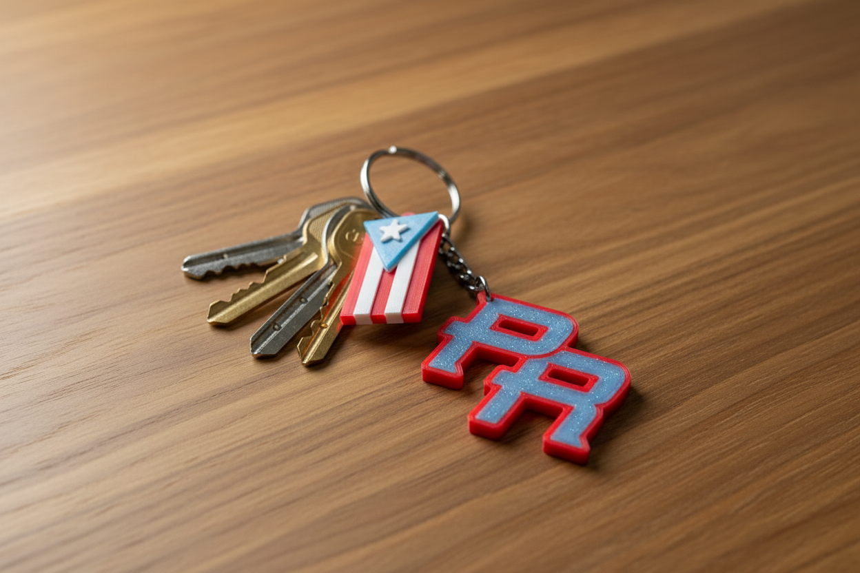 Boricua PR Flag Keychain