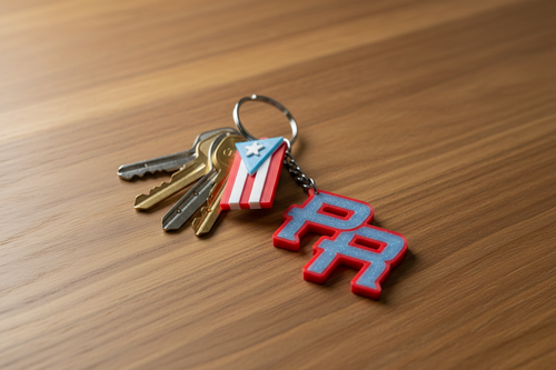 Boricua PR Flag Keychain